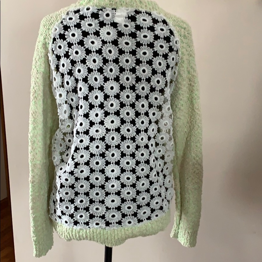 Sweater with floral back lace detail